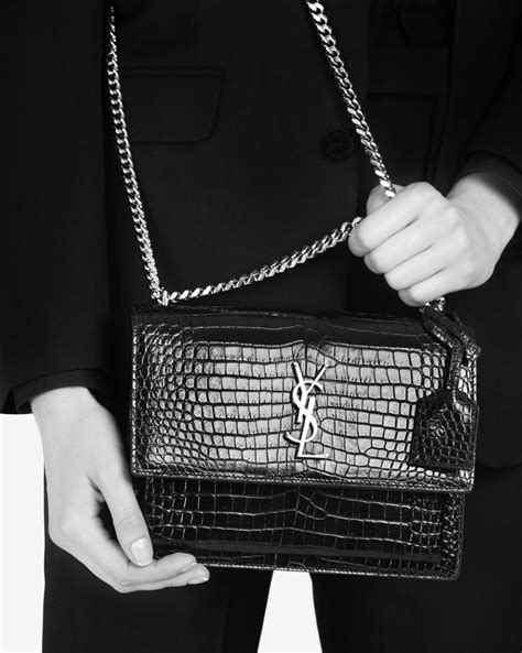 ysl sunset size|ysl sunset bag crocodile.